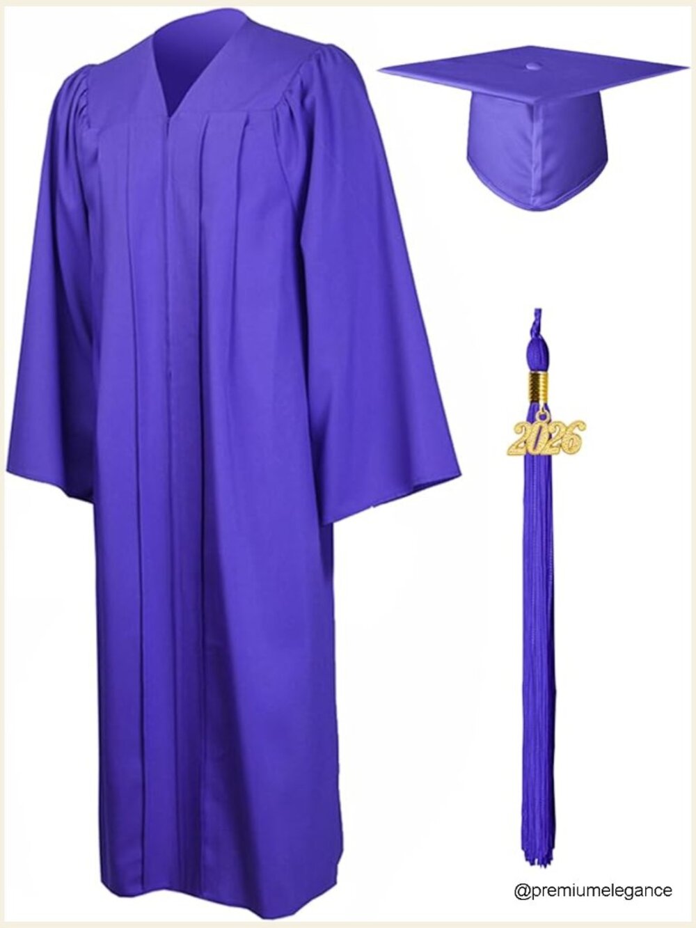 Matte Graduation Gown Cap Tassel Set High School Bachelor